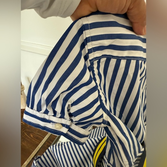 Polo Ralph Laurent Striped Blue and White Kids Dress with Belt - Picture 15 of 15